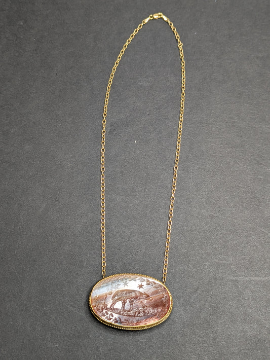 Large Intaglio Wolf Necklace