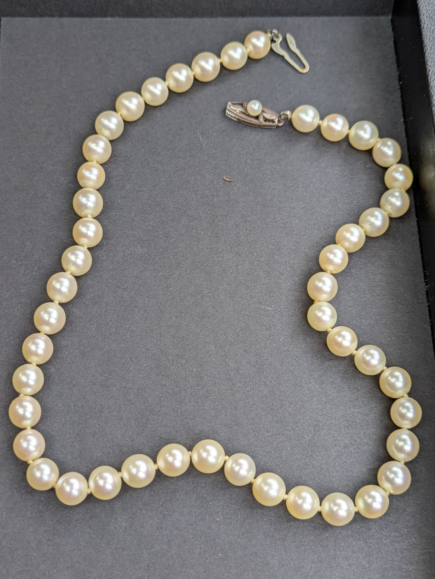 Original Mikimoto Pearl Necklace with Sterling Clasp
