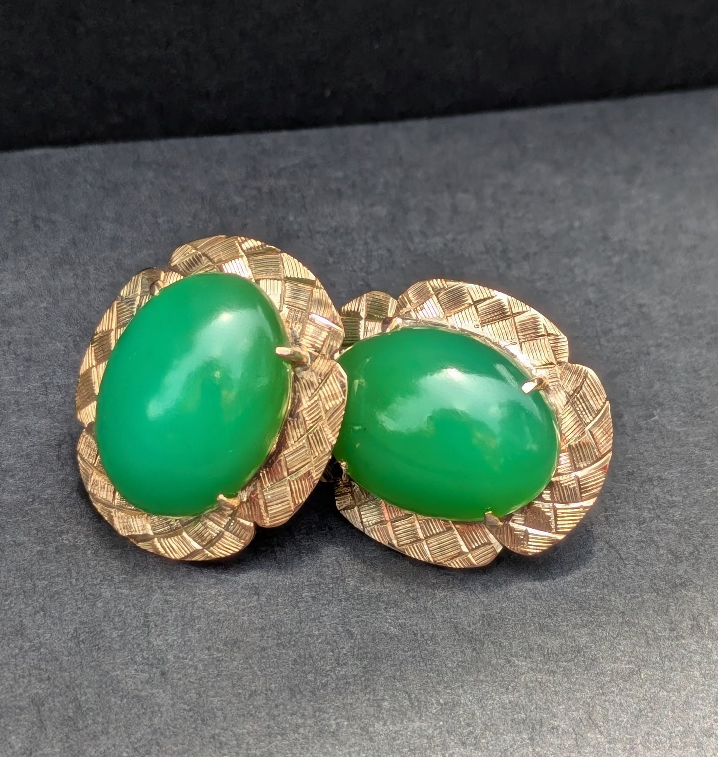 Vintage Aventurine 14kt Earrings