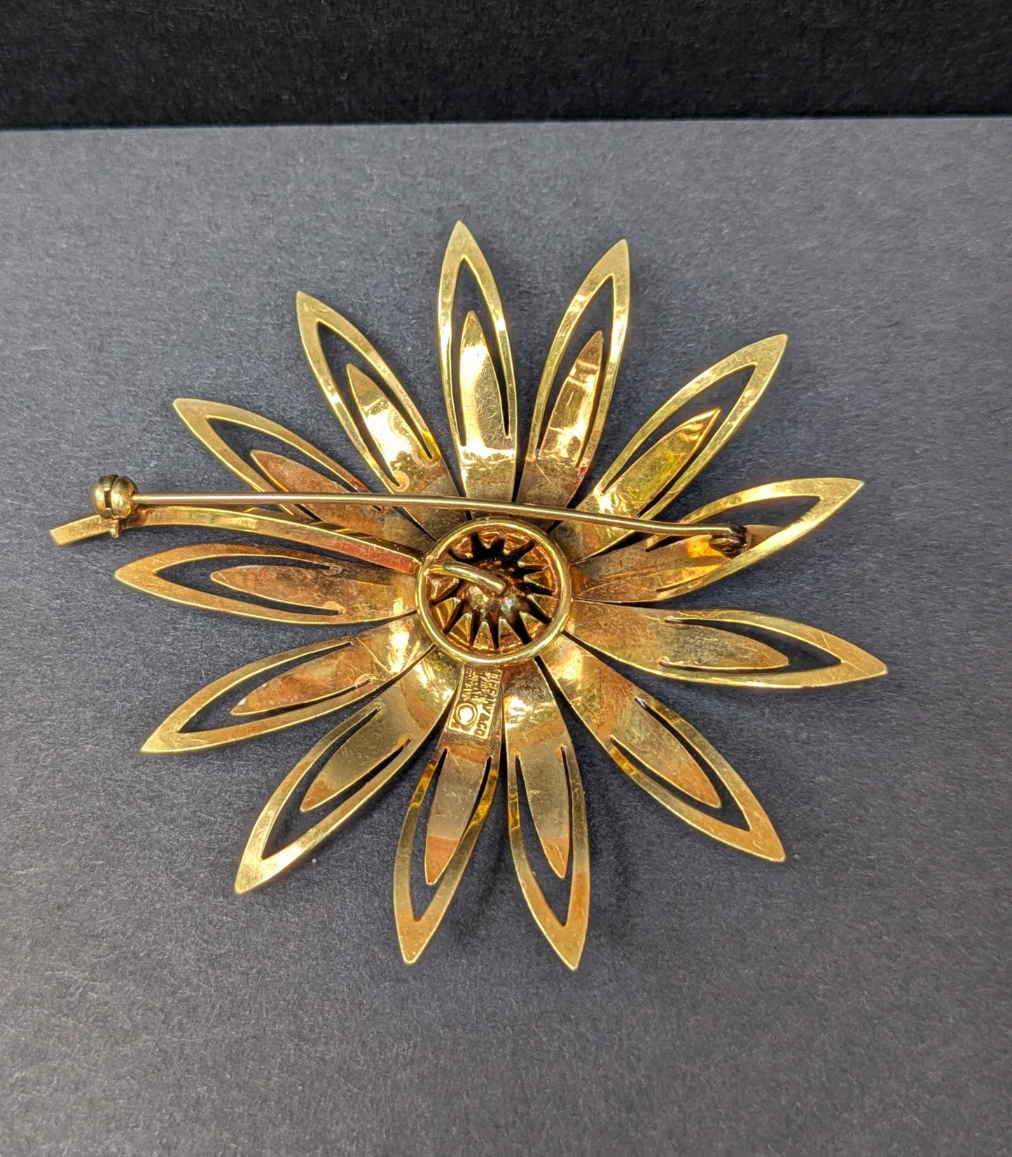 1970's Large Enamel Flower Broach Tiffany & Co.