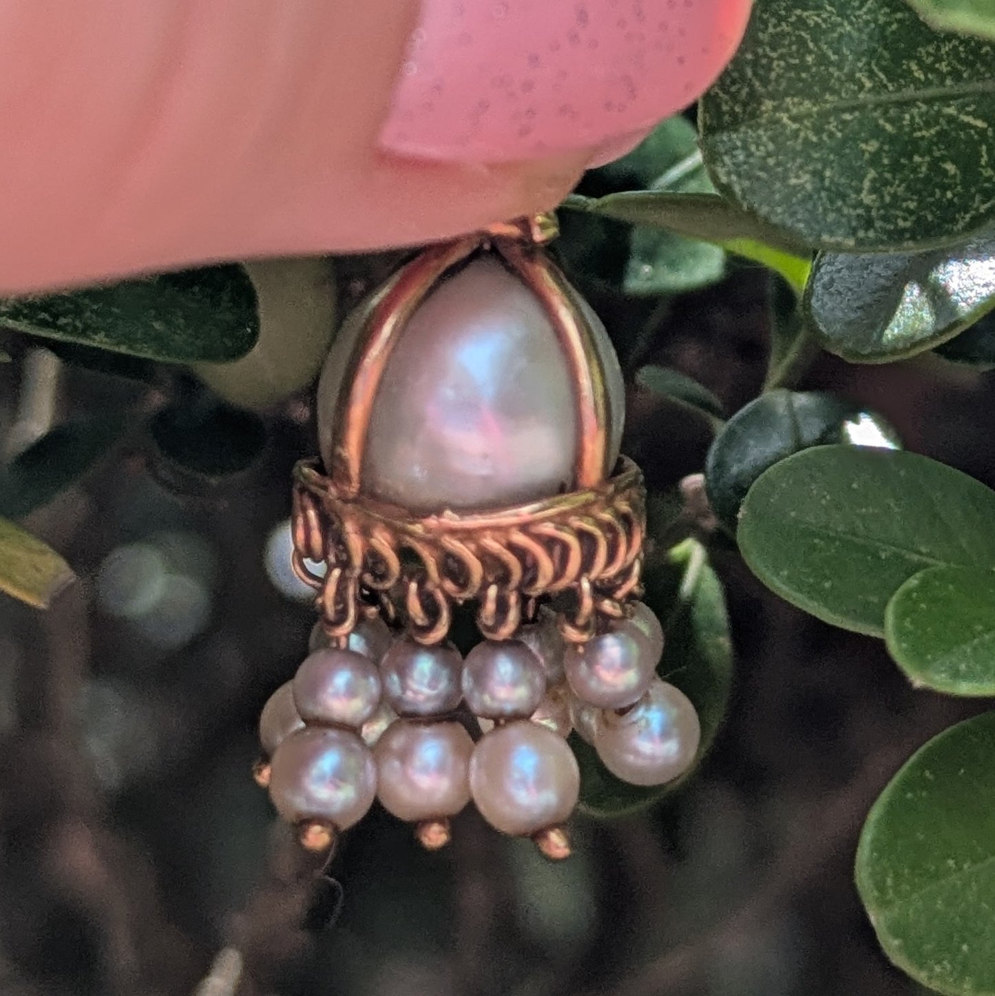 14kt Rose Gold & Pearl Tassel Pendant
