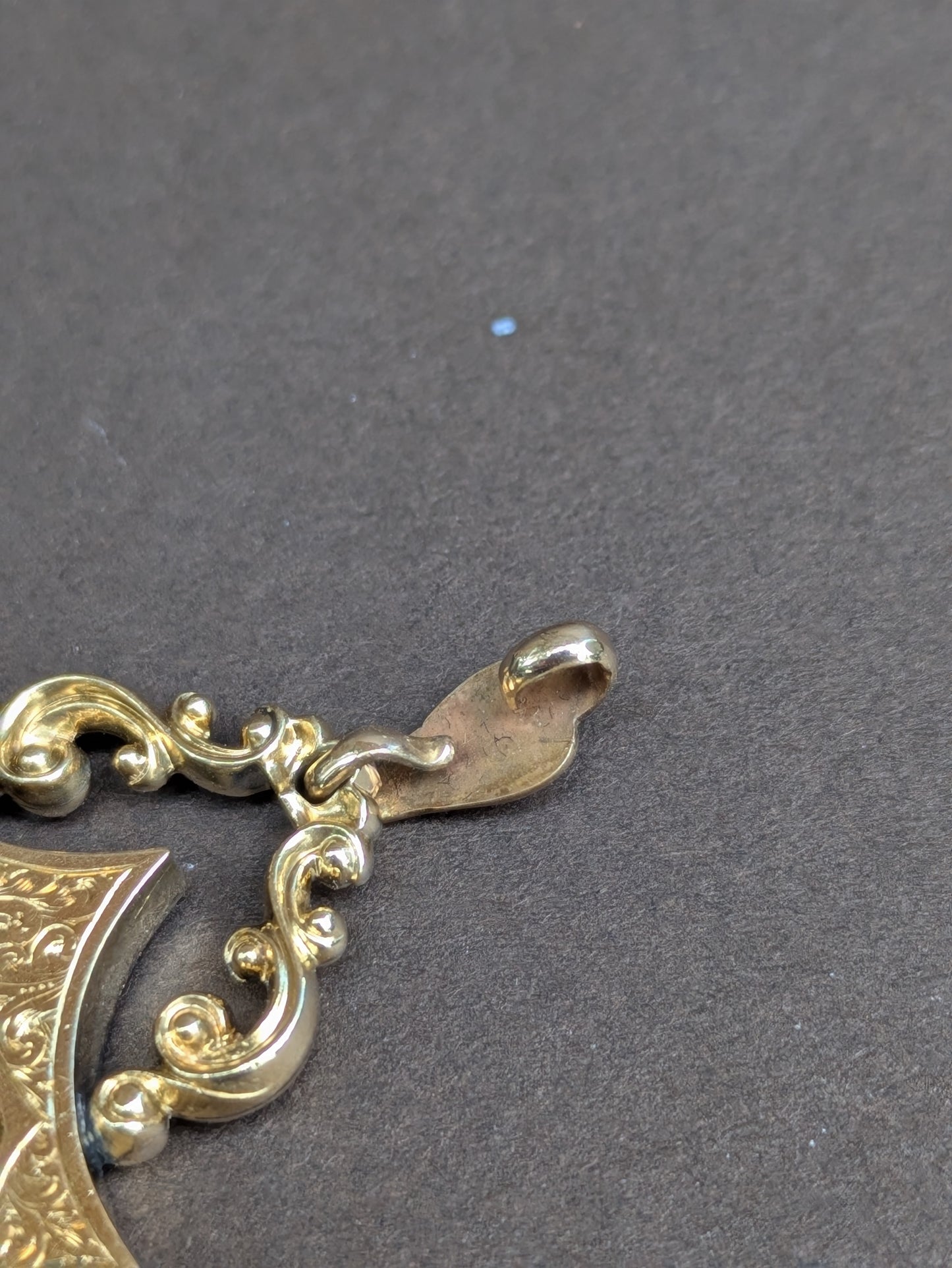 14k Citrine Pendant Engraved with Monogram "LML"
