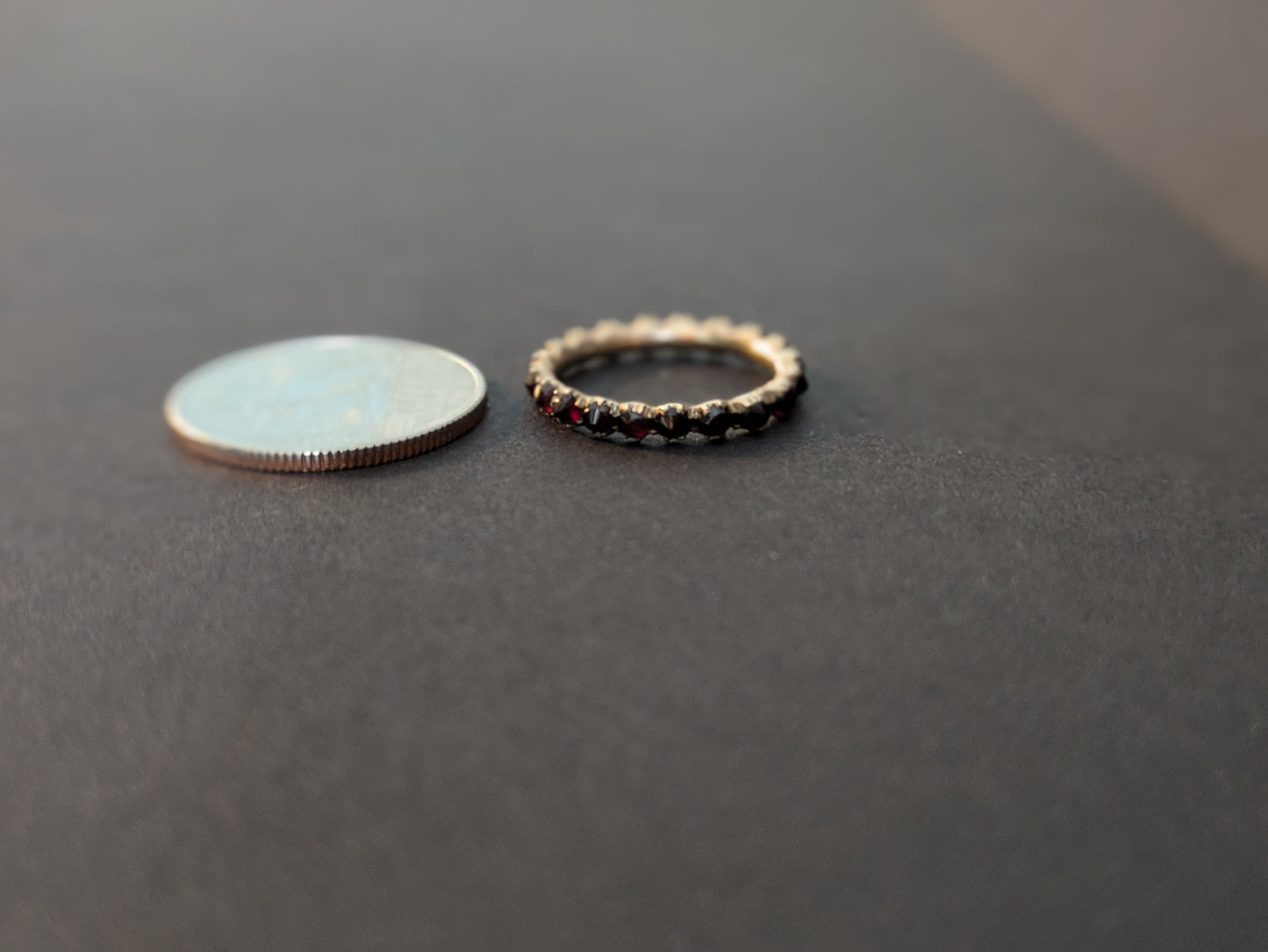 Georgian Garnet Eternity Band