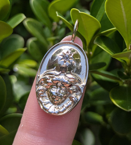 14kt Art Nouveau Pin Conversion with Diamond Charm