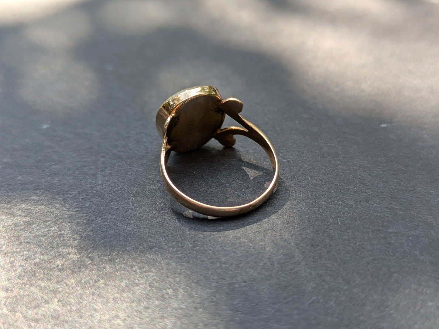 12kt Arts and Crafts Natural Pearl Ring