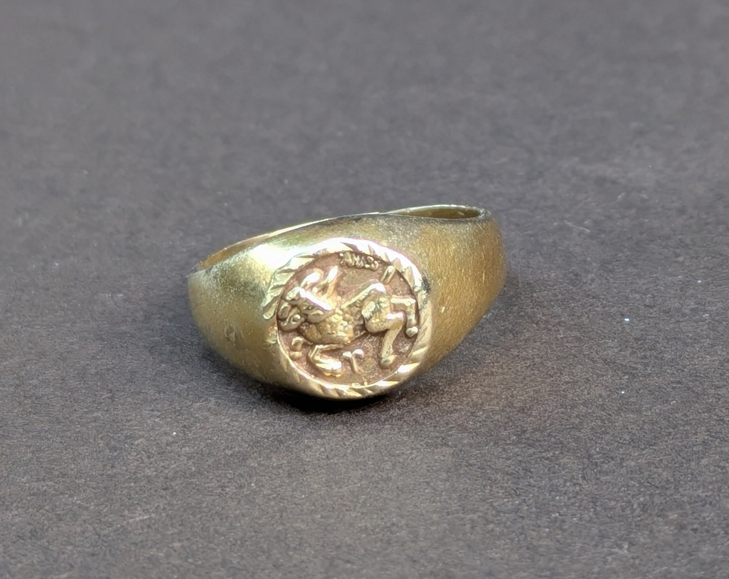 14kt "Aries" Pinkie Signet Ring