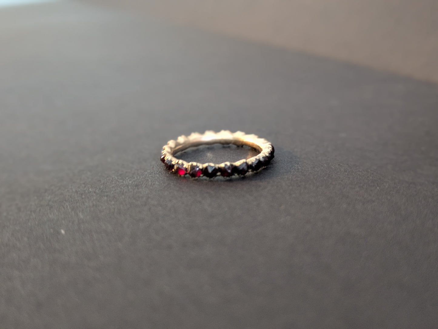 Georgian Garnet Eternity Band