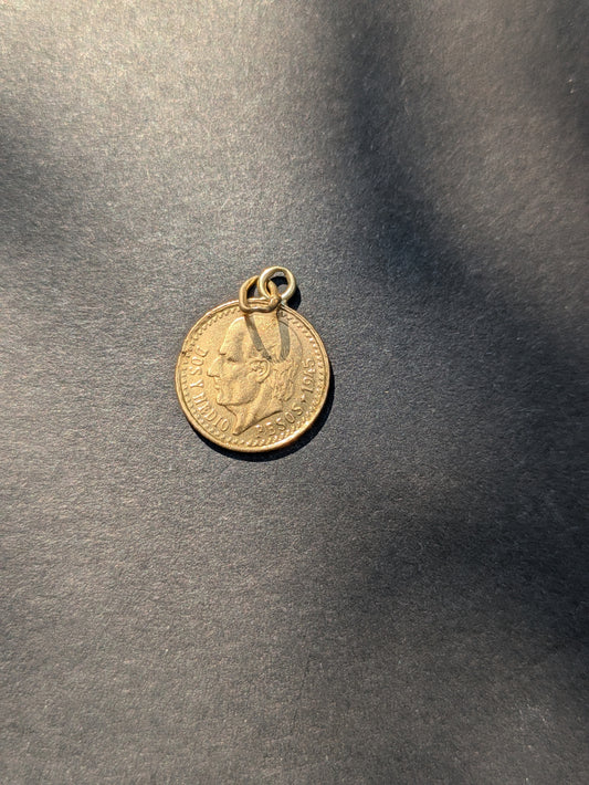 14kt Bale on 23.3kt Peso Coin Charm