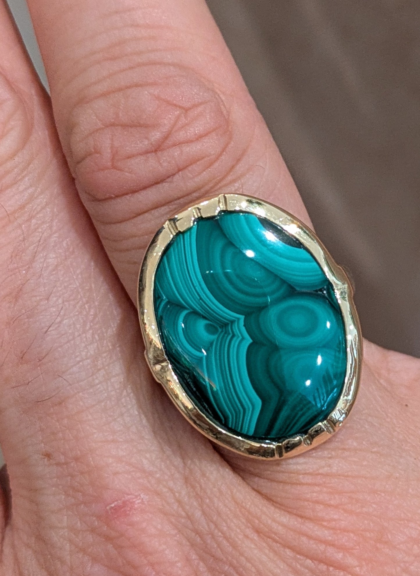 Malachite and 14kt Ring