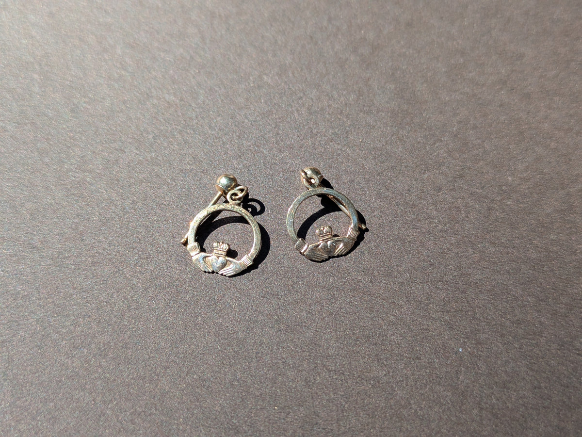 IRISH CLADDAGH DAINTY DANGLE EARRINGS