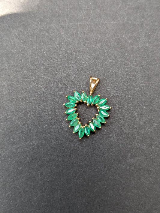 10k Emerald Heart Charm
