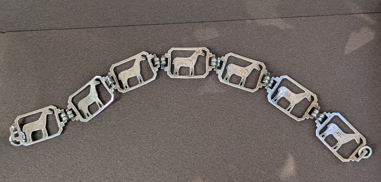 Sterling American Saddled Horse Bracelet 1930's