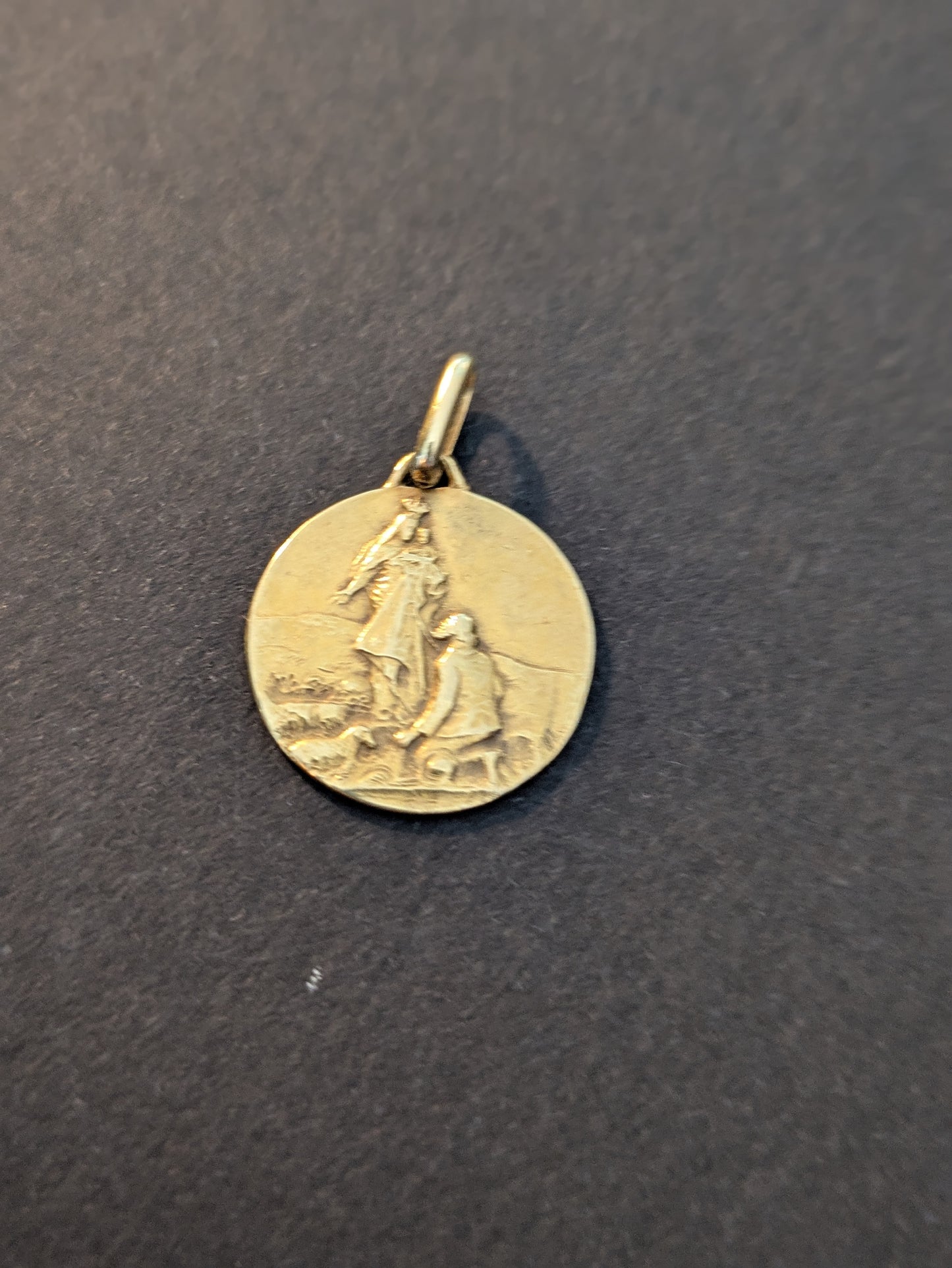 18kt Art Nouveau Saints Medal