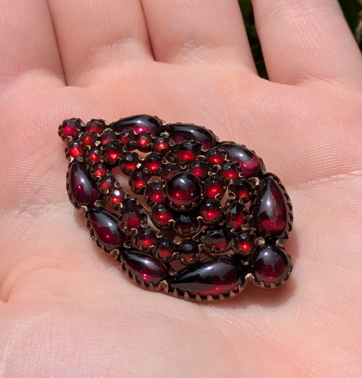 Boheian & Cabachon Garnet Brooch and Pendant