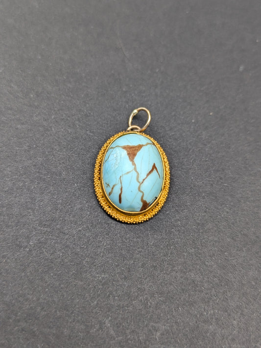 14/18kt Gold and Turquoise Pendant