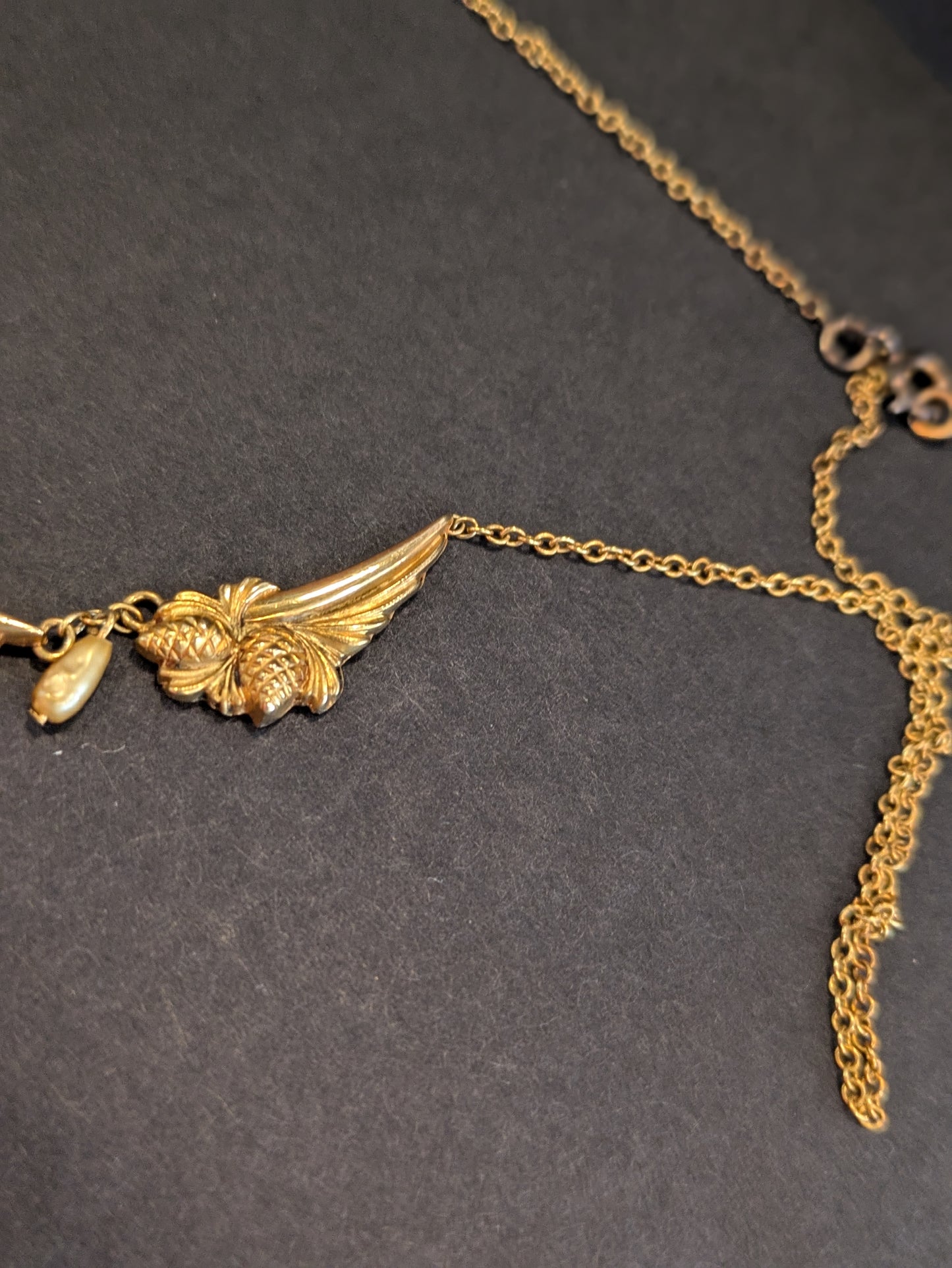 14k German Jugendstil Pinecone Paneled Necklace