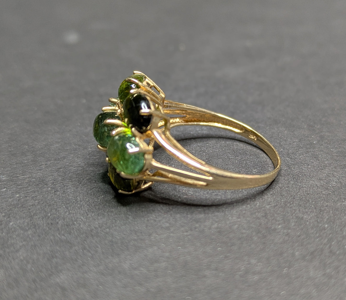 Vintage 14k Tourmaline Cluster Ring