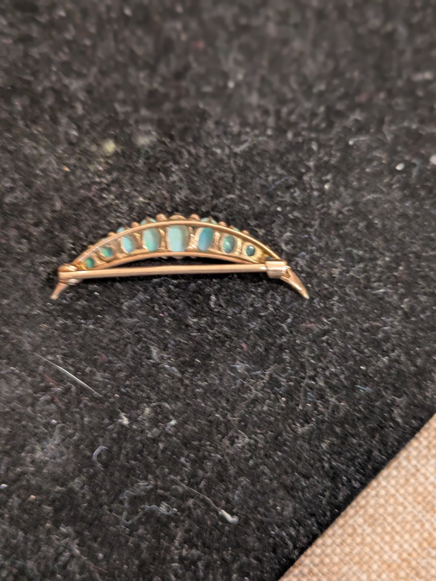14kt Opal Cresent Brooch