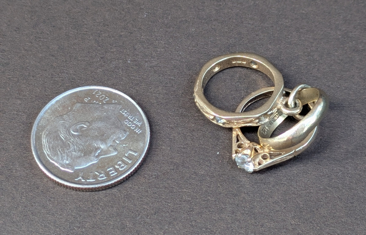 9k 3 Rings Charm