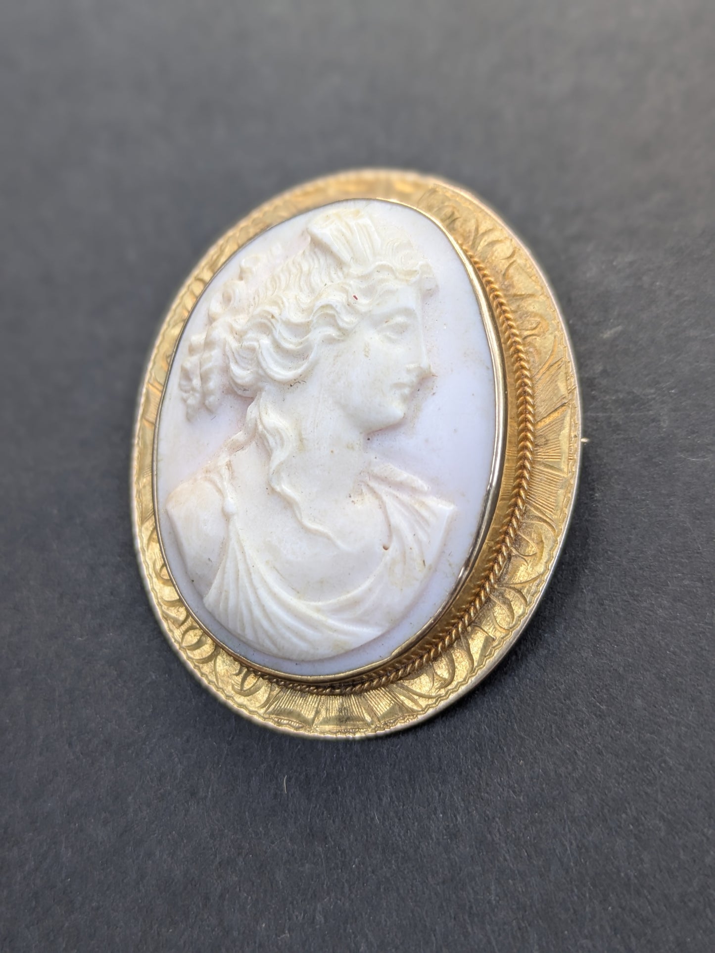 Angel Skin Coral Cameo Brooch