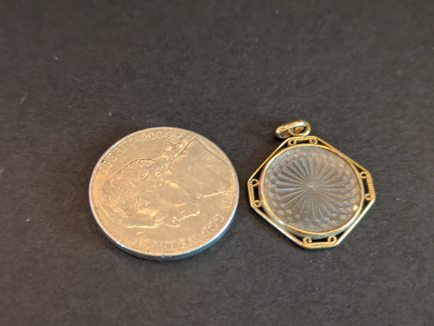 French. Guilloche Enamel Mary Pendent