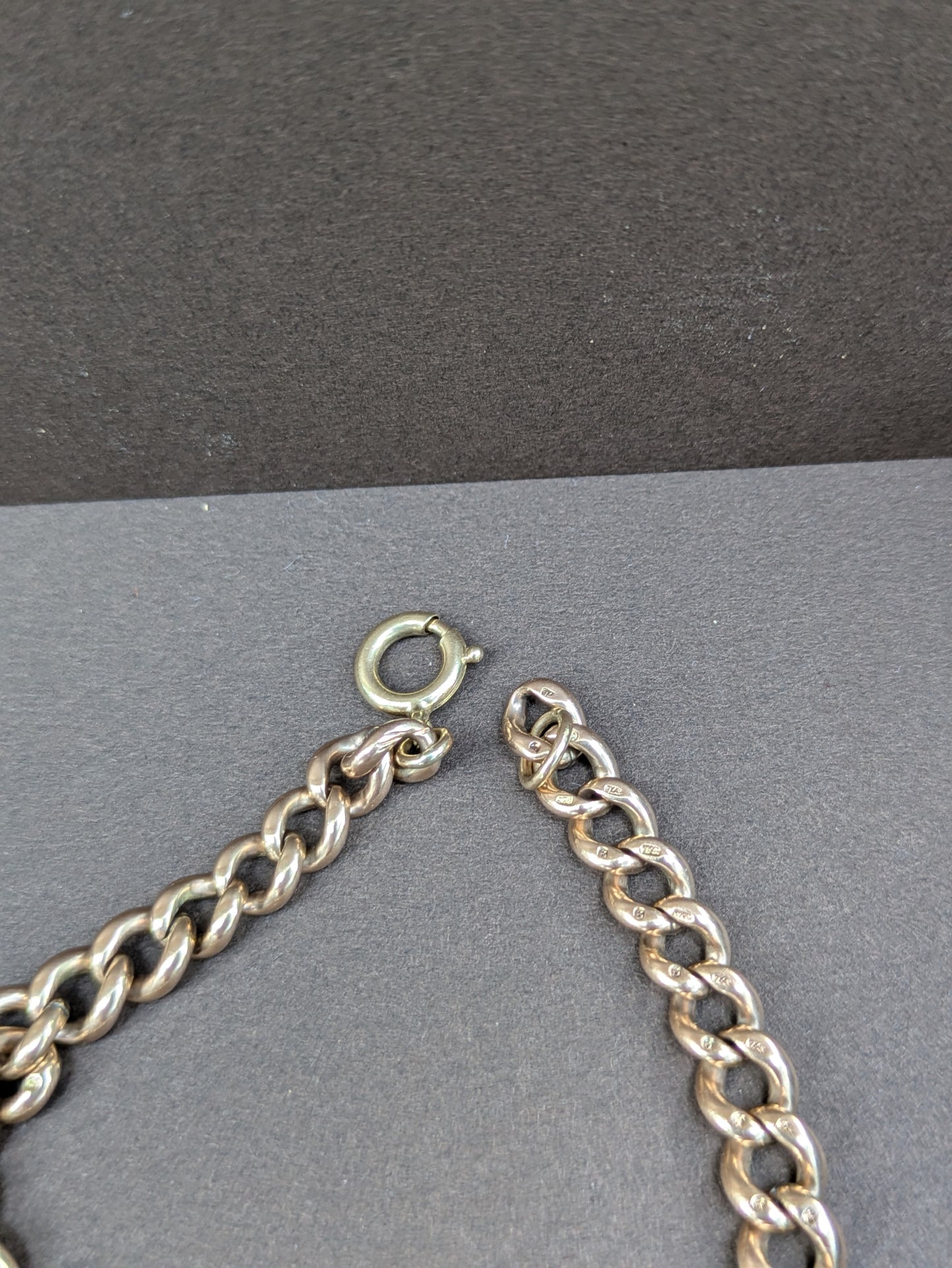 9kt Rose Gold - Solid Graduated Bracelet Curb Chain - Hallmarked