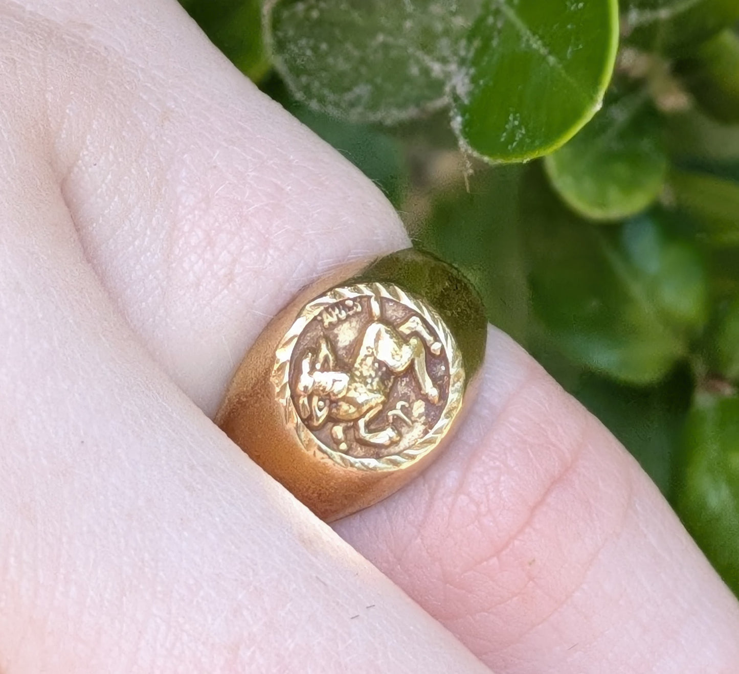 14kt "Aries" Pinkie Signet Ring