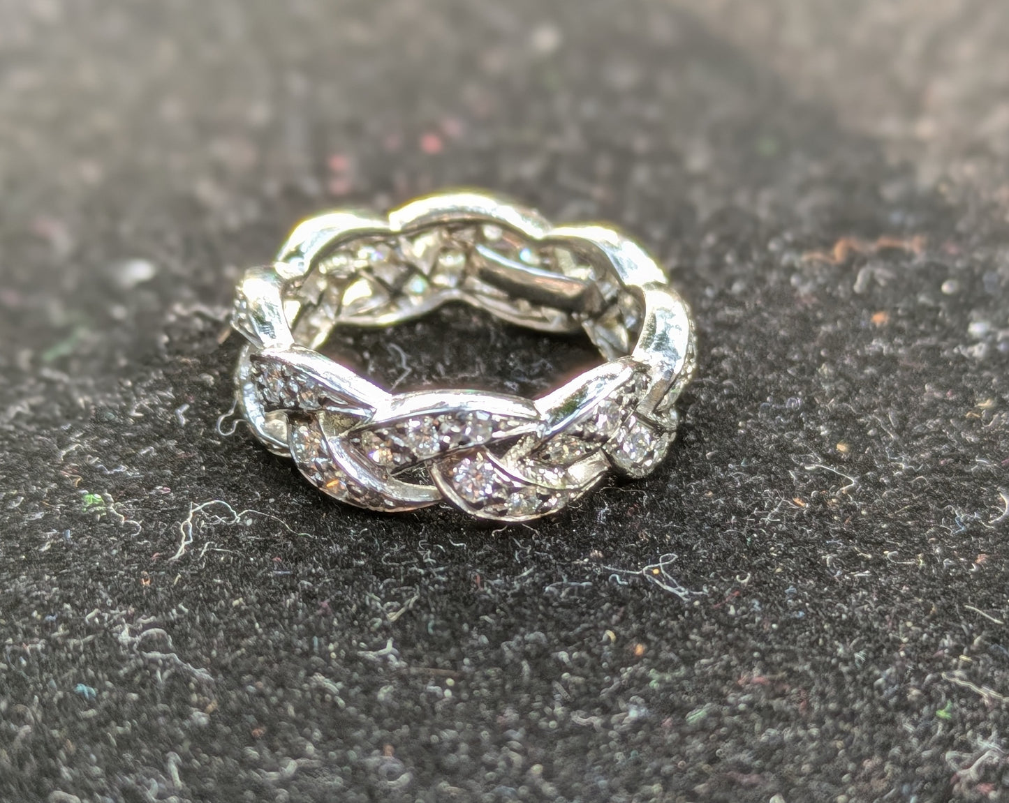 Braided Platinum and Diamond Band
