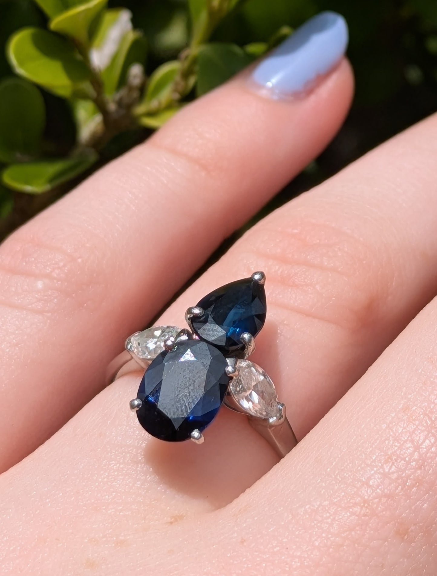 Mauboussin, Paris Platinum Sapphire & Diamond Ring