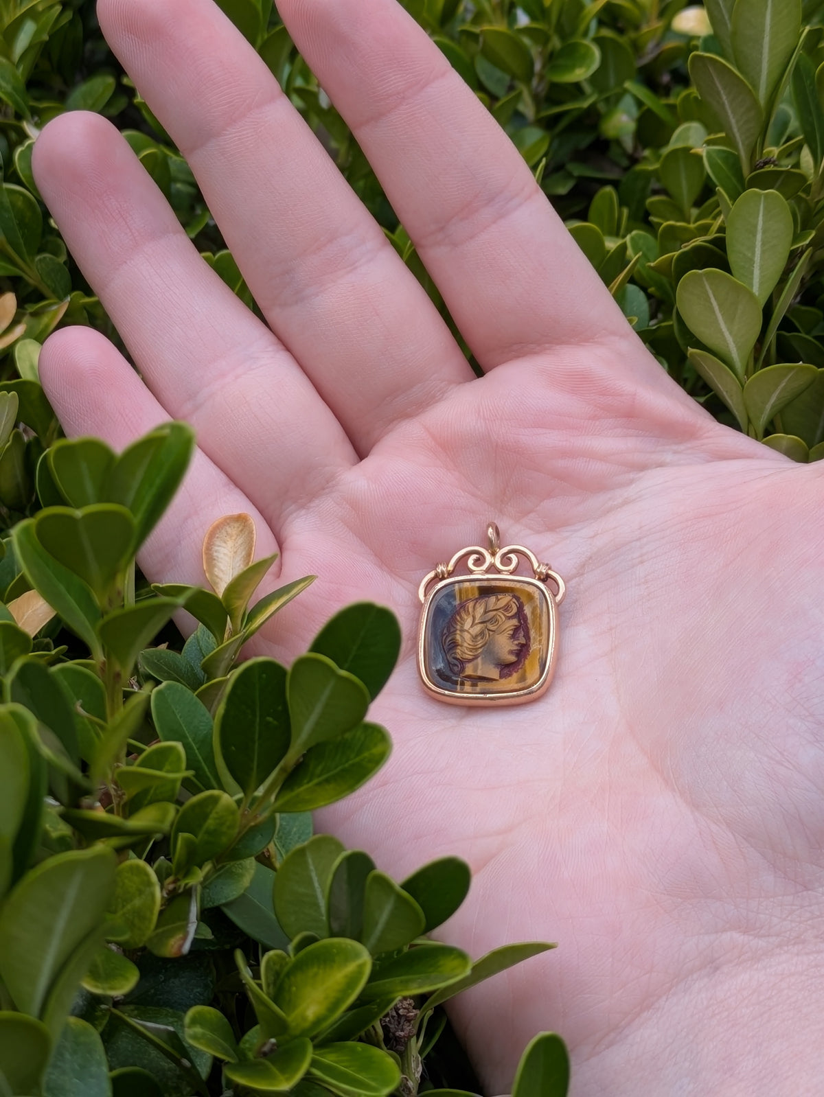 Tiger Eye Intaglis Fob