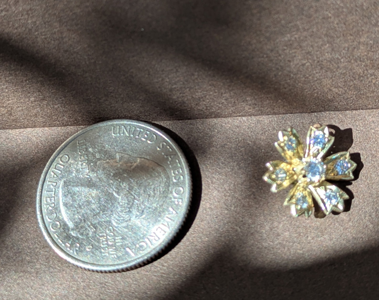 14kt Mine Cut Diamond Flower Pendant