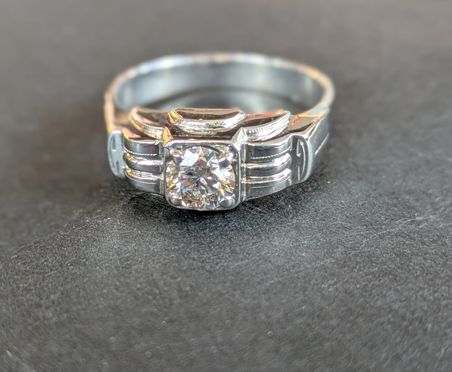 14kt White Gold 1930's Diamond Ring