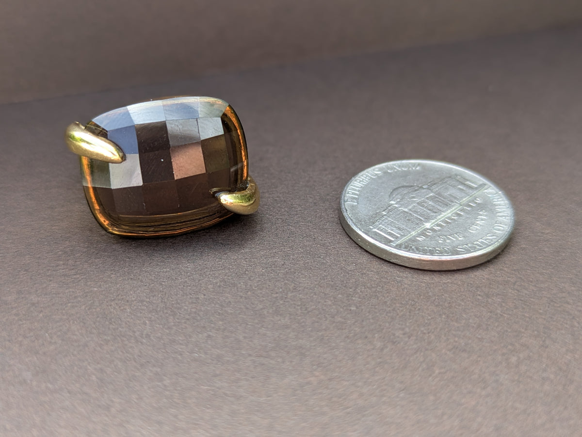 18kt Estate Designer Smokey Quartz Ring