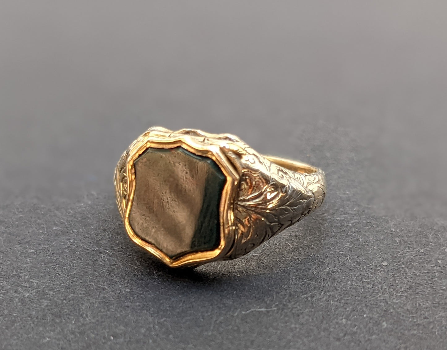 Bloodstone signet ring with hidden compartment