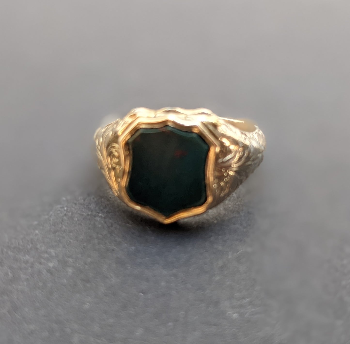 Bloodstone signet ring with hidden compartment