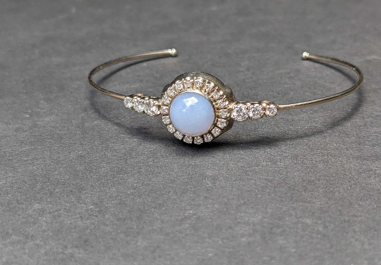 Chalcedony and diamond bracelet watch conversion