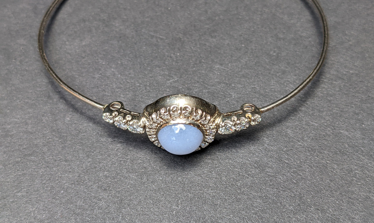 Chalcedony and diamond bracelet watch conversion