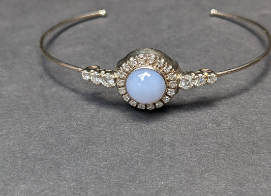 Chalcedony and diamond bracelet watch conversion