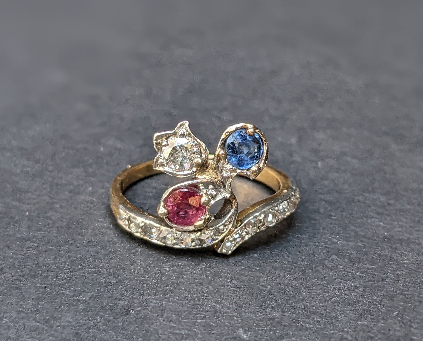 French Belle Epoque Tri- Color Ring