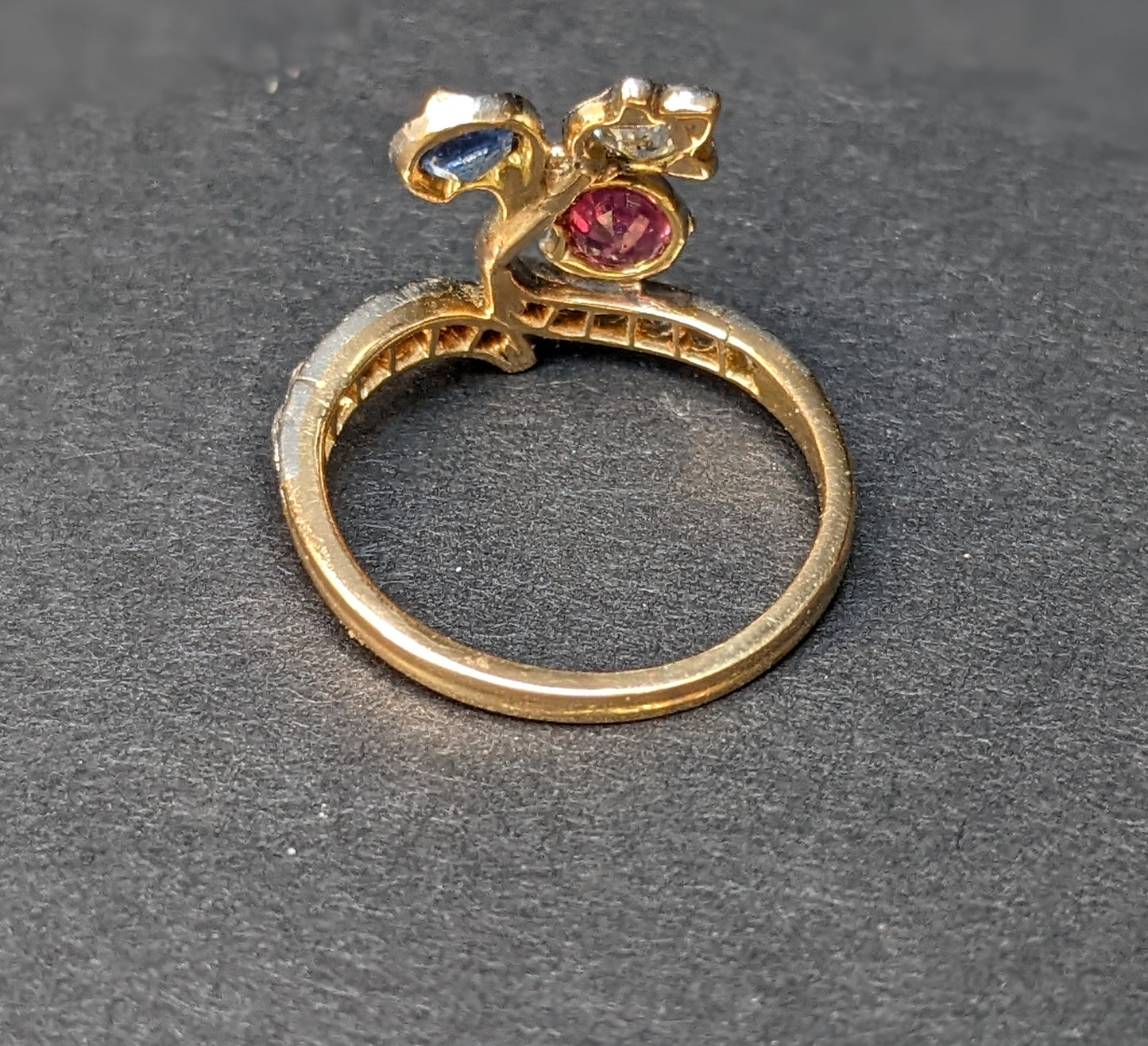 French Belle Epoque Tri- Color Ring