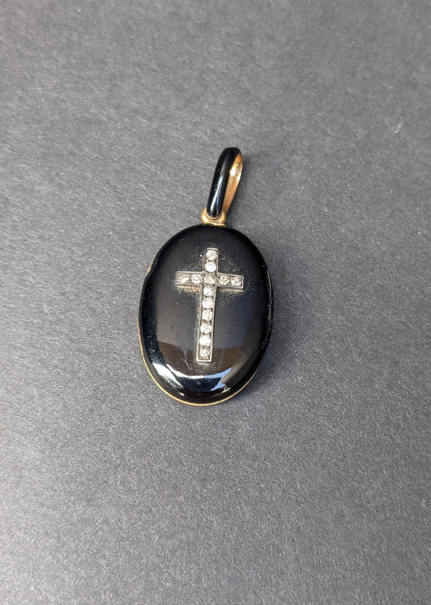 Diamond and Black Enamel Locket
