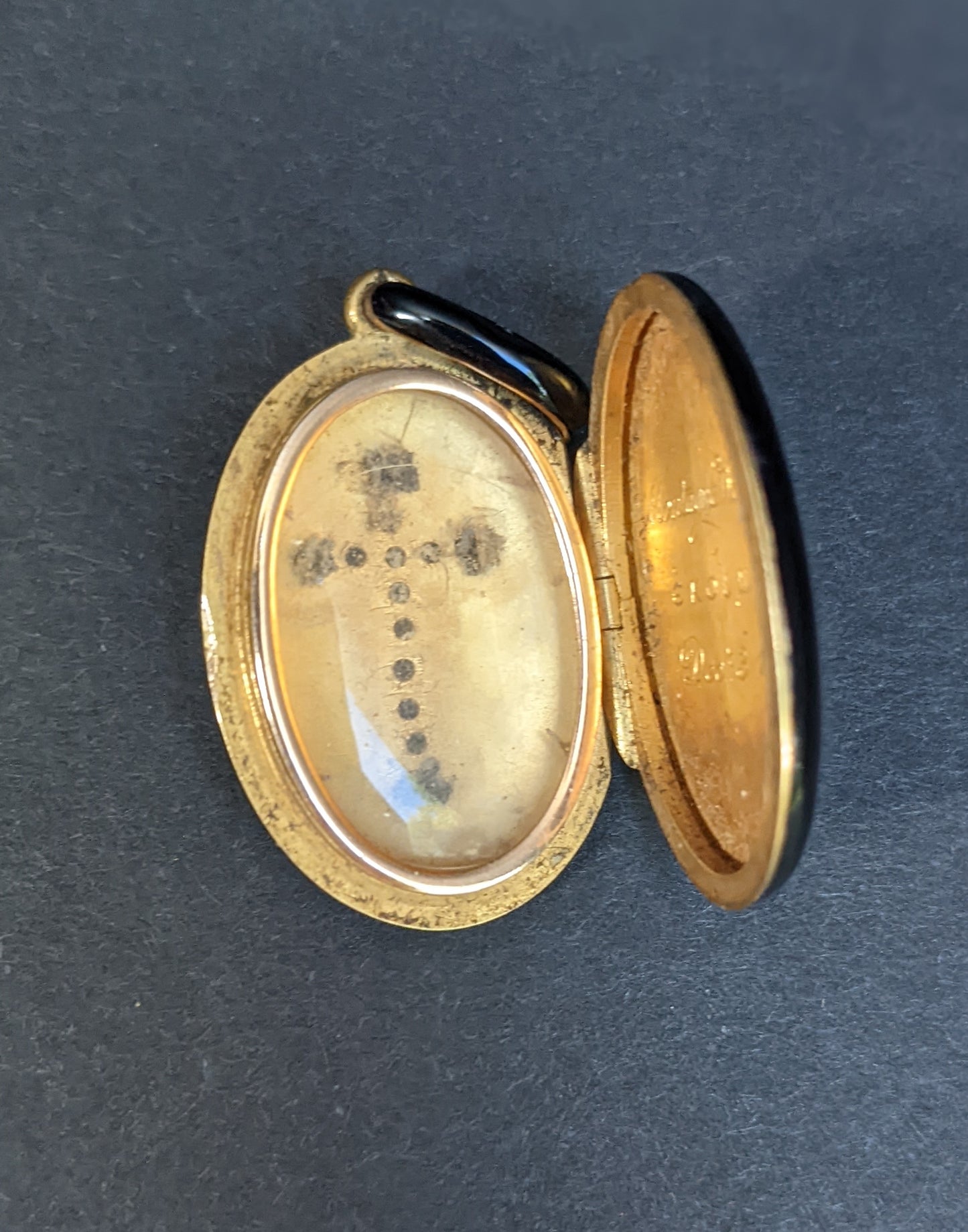 Diamond and Black Enamel Locket