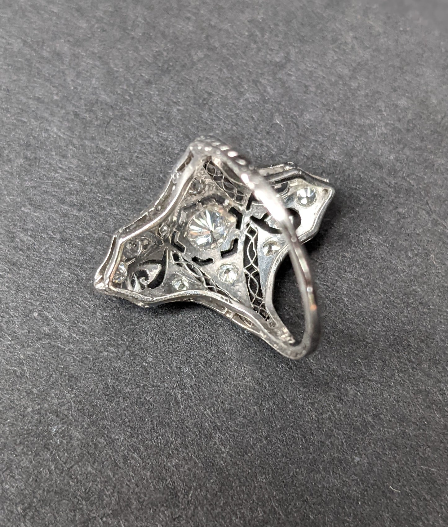 Platinum and diamond bridge ring
