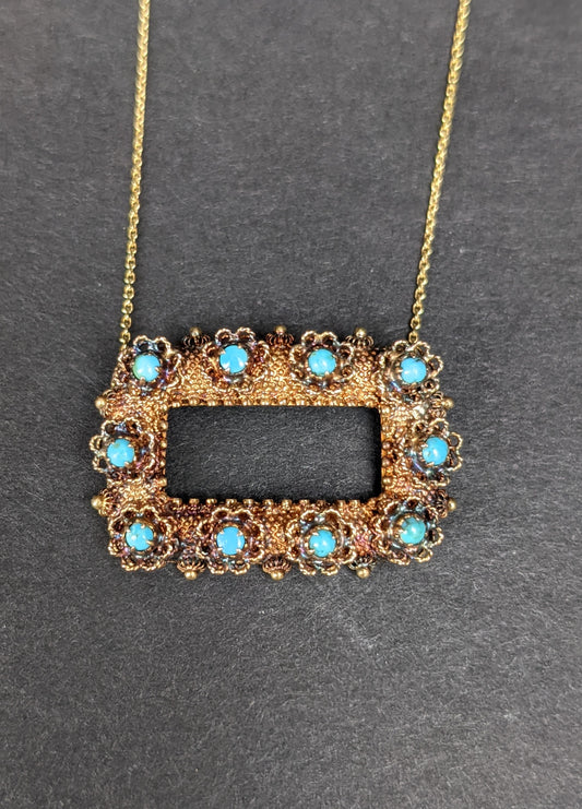 turquoise floral rectangle