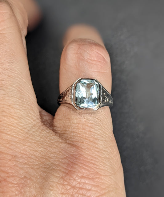 Art Deco Aquamarine Ring