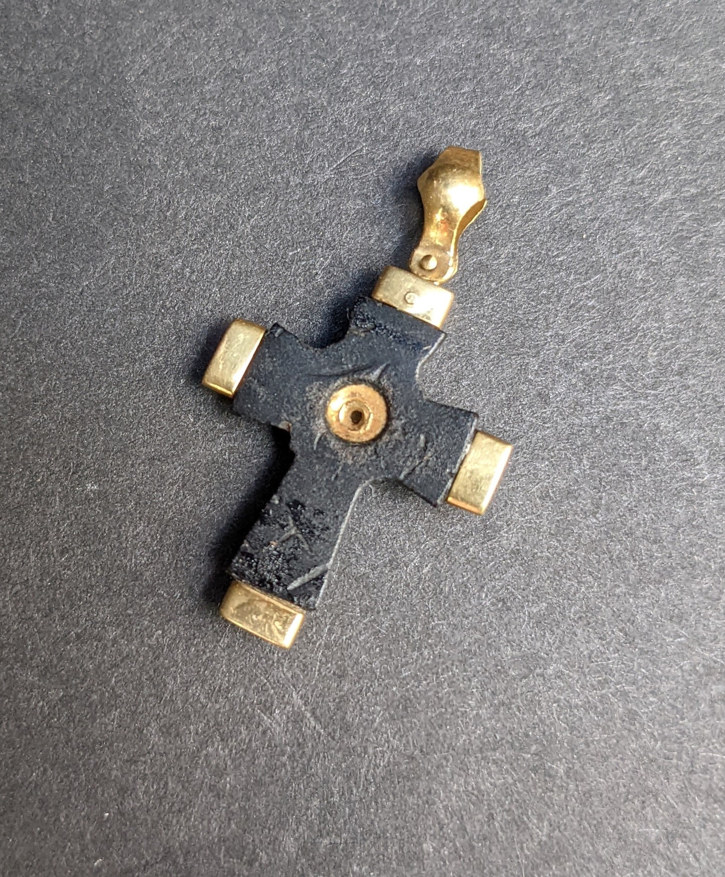 18k Bog Oak and diamond Cross