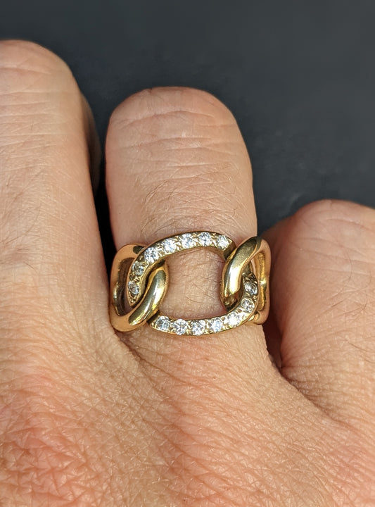 English 9k diamond links ring