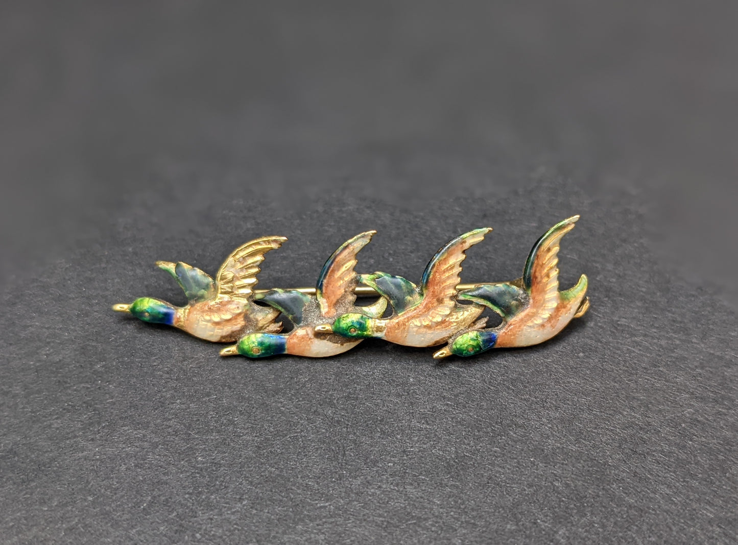 Enamel duck brooch