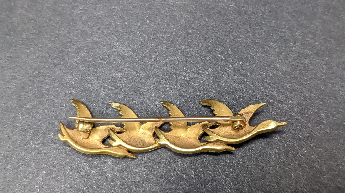 Enamel duck brooch