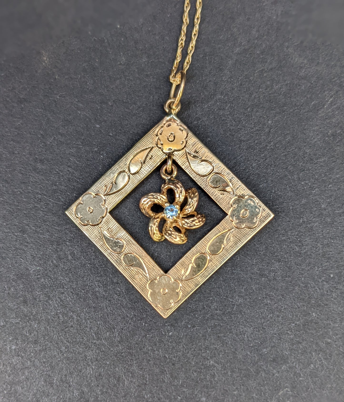 14k Conversion Necklace With Flower Dangle
